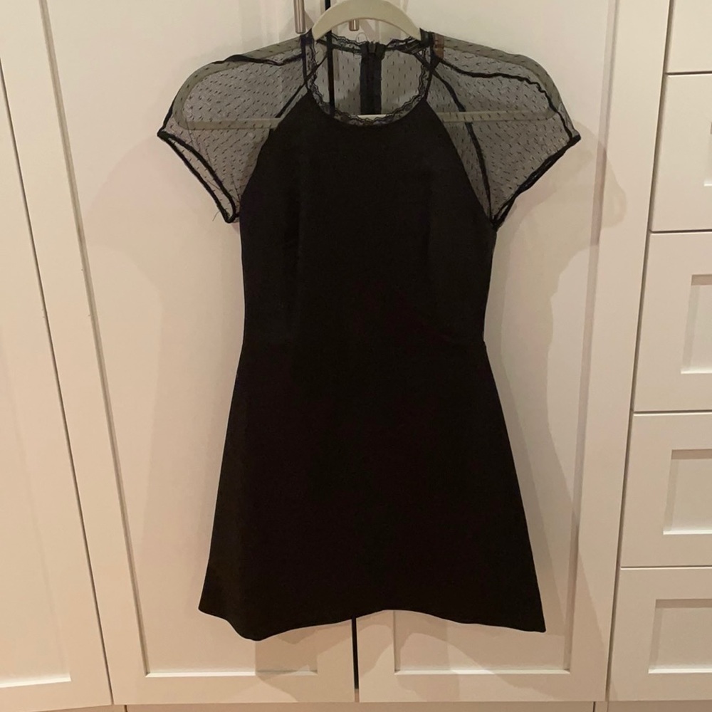 Zara Black Mesh Back Party Dress Sz S